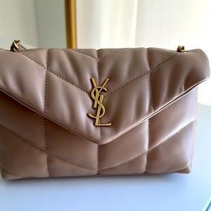 YSL Puffer Toy LouLou Dark Beige in NEW condition. Never worn